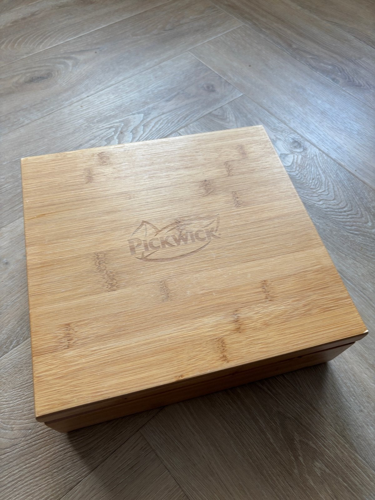 Pickwick Theedoos Bamboe met 12 vakken, Ophalen, Gebruikt, Hout, Theedoos