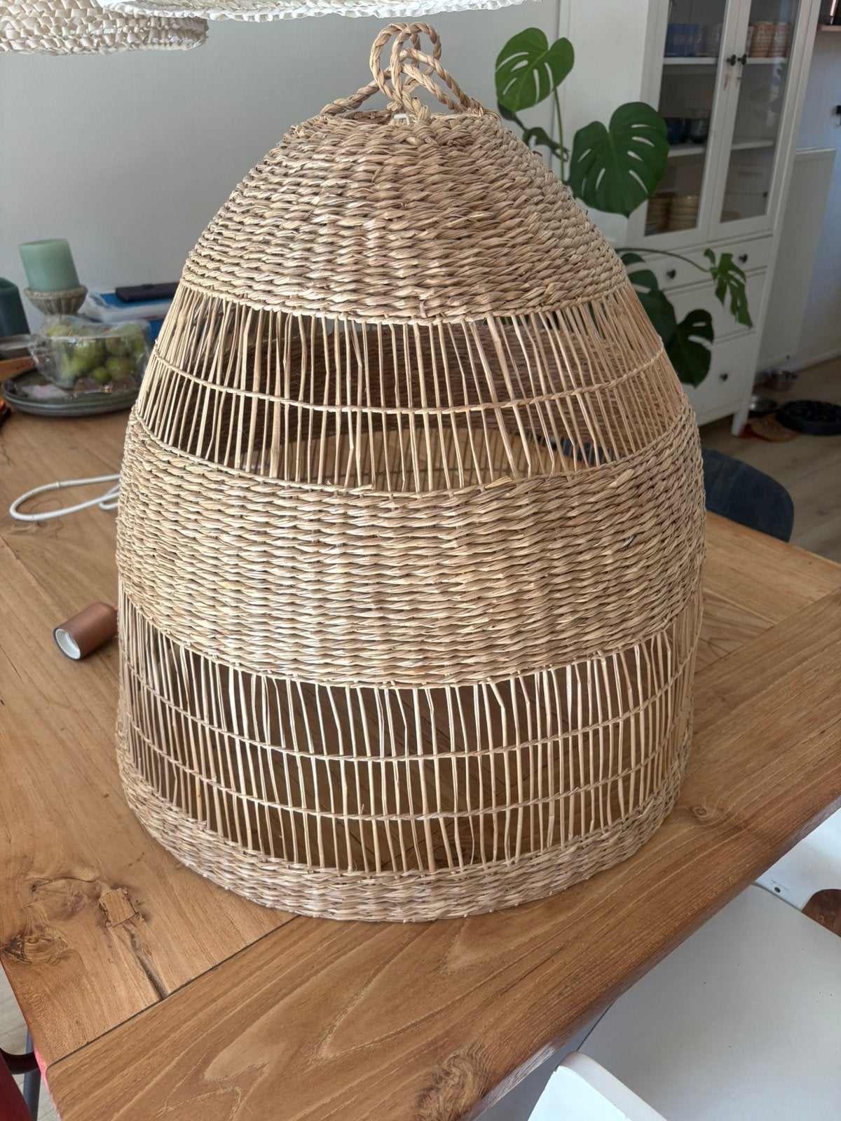 Lamp zeegras ikea, Huis en Inrichting, Ophalen, Zo goed als nieuw, Rond