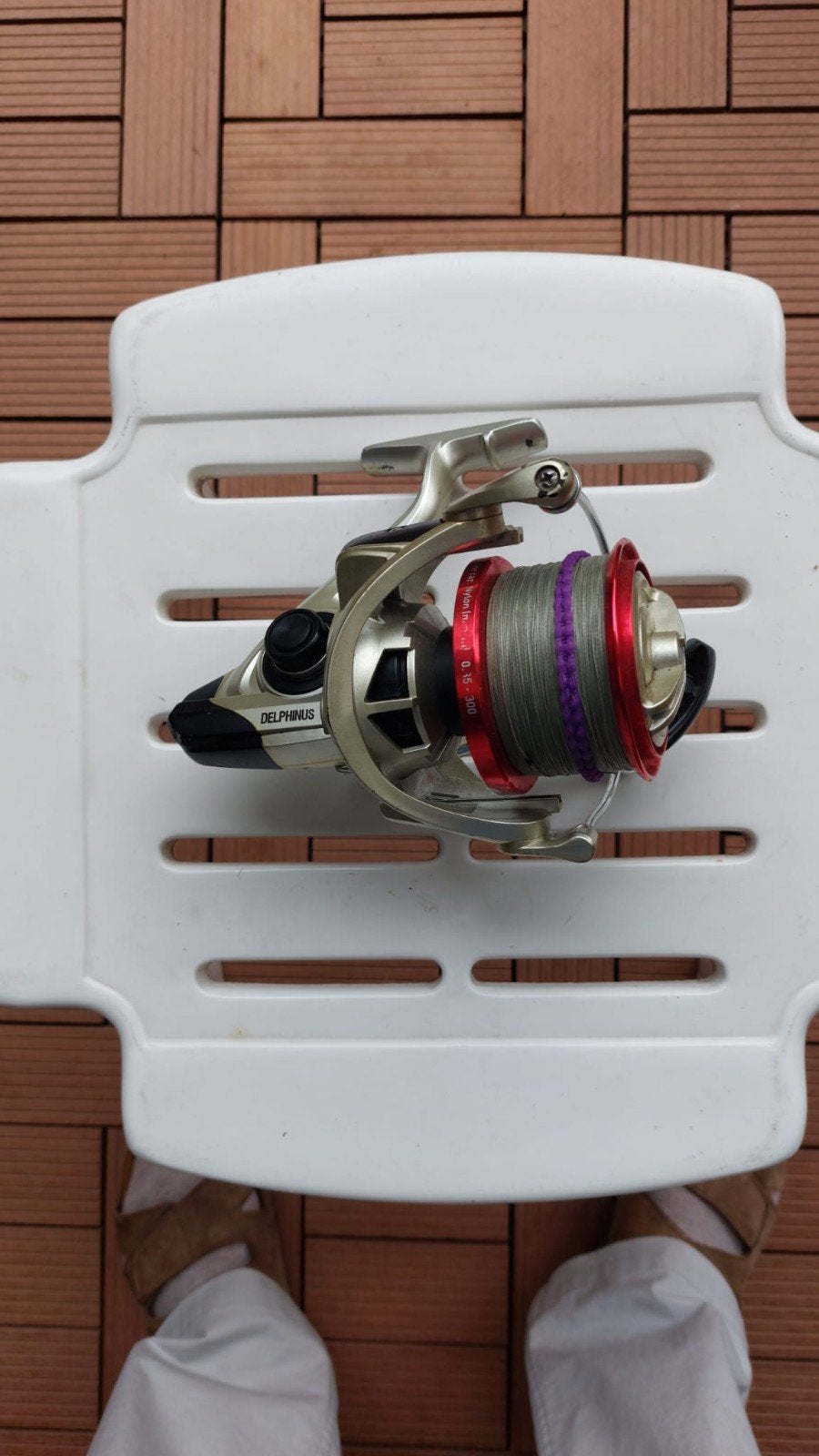 Akami Delphinus 10000 surfcasting reel, Ophalen of Verzenden, Zo goed als nieuw, Molen