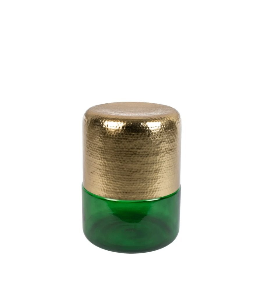 Dutchbone Cave Bijzettafel Groen/ Goud | Van €199, nu voor, 45 tot 60 cm, Minder dan 55 cm, Dutchbone, Metaal of Aluminium