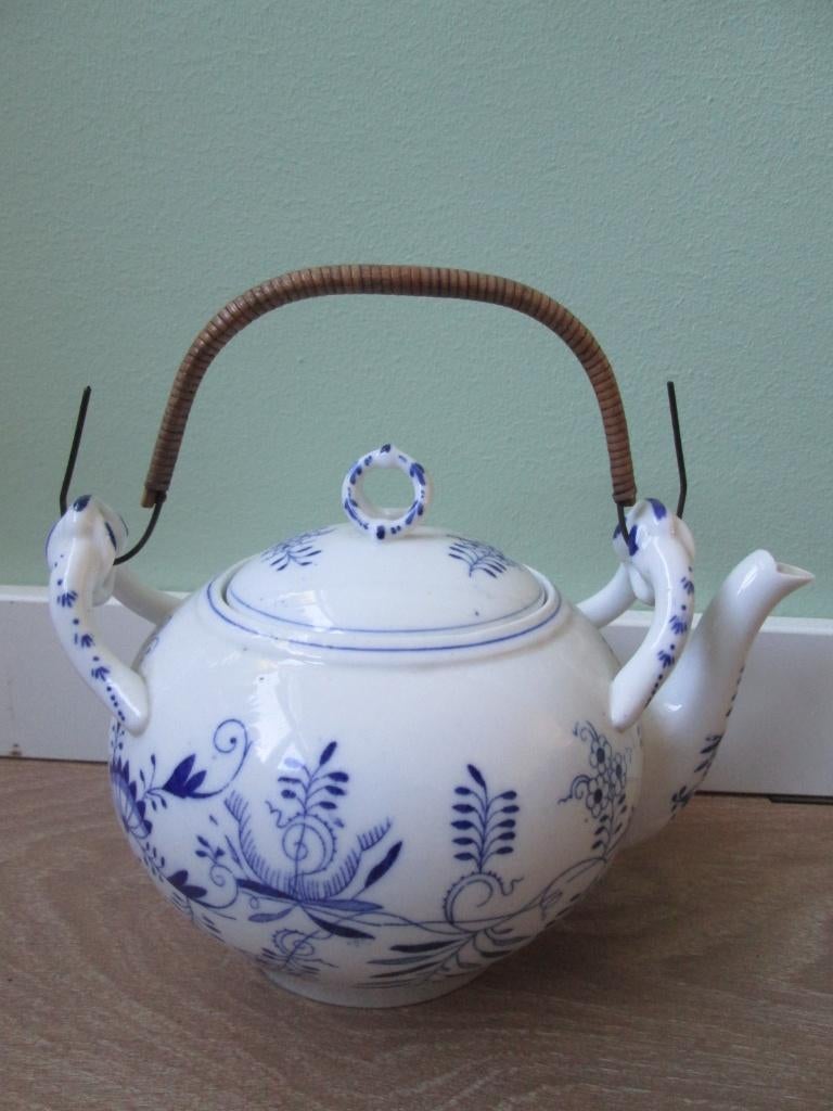 Antieke Meissen theepot/chocoladepot met Zwiebelmuster, Antiek en Kunst, Antiek | Porselein, Ophalen of Verzenden