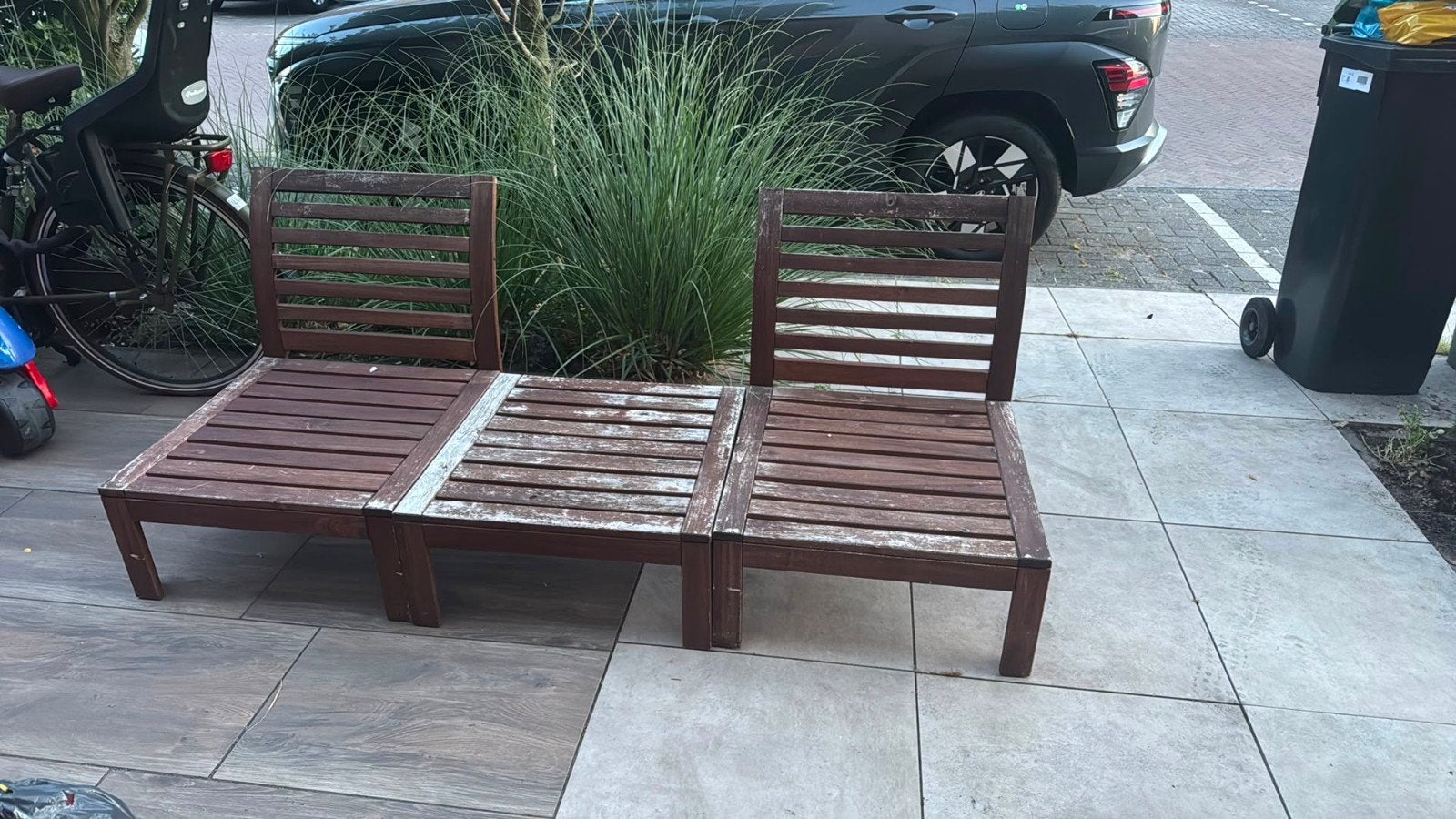 Houten tuinset ikea, Ophalen of Verzenden, Gebruikt, Hout