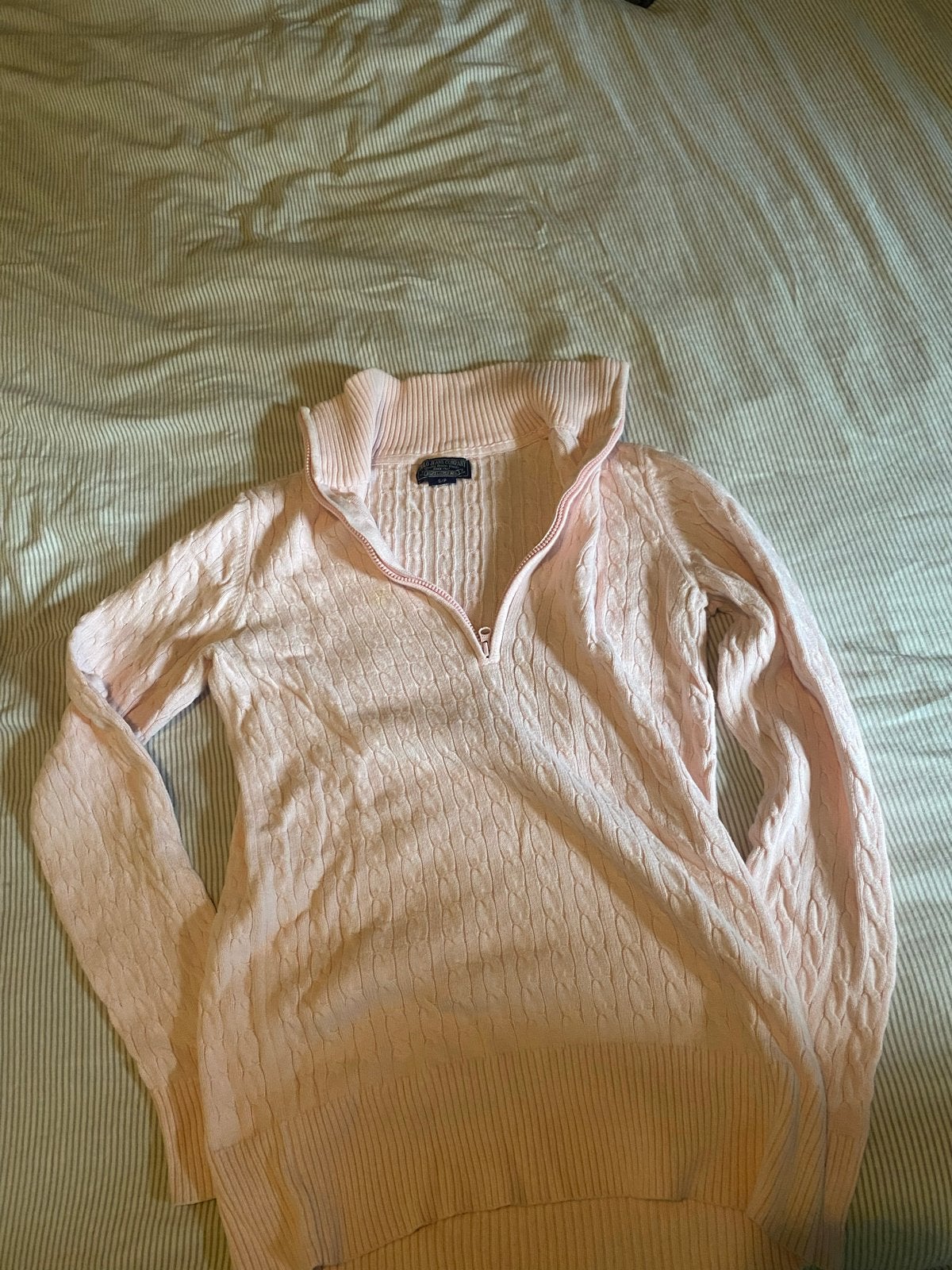 Roze Ralph Lauren kabeltrui met rits, Ophalen of Verzenden, Zo goed als nieuw, Maat 36 (S), Roze