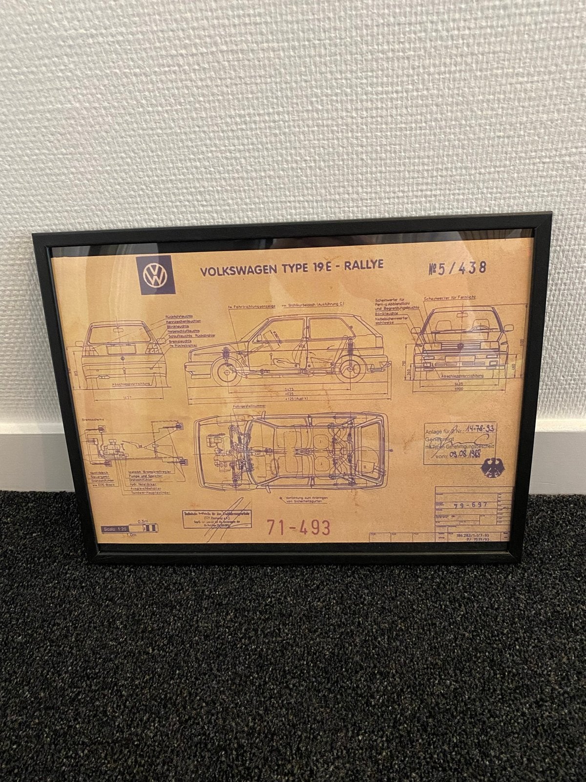 Golf Rallye G60 Blueprint Poster - Uniek Kunstwerk, Minder dan 50 cm, Ophalen of Verzenden, 5 – 50, Print