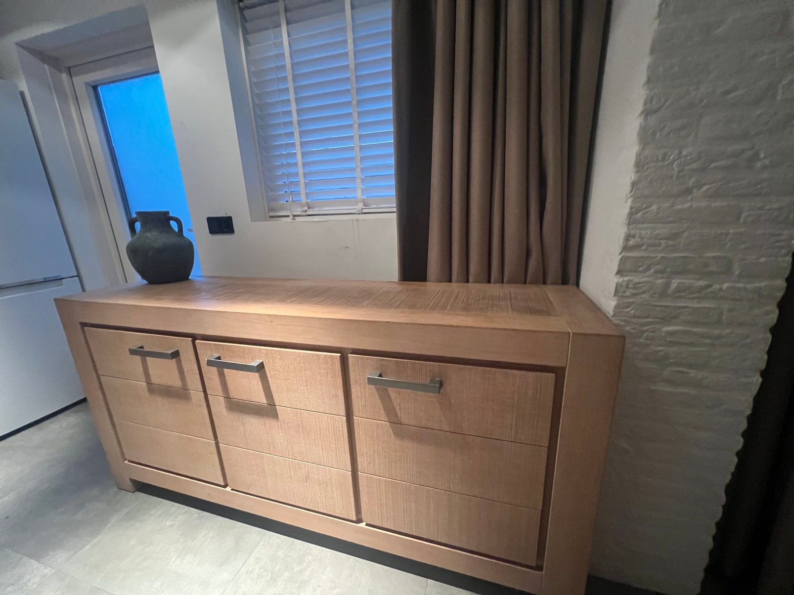 3 deurs eiken dressoir incl. legplanken en deuren, Ophalen, 150 tot 200 cm, 25 tot 50 cm, Gebruikt