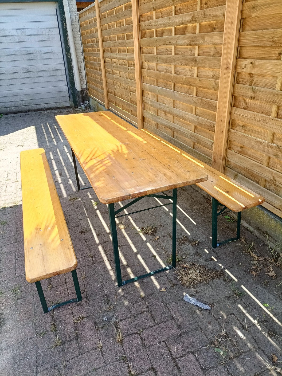 Inklapbare bier tafel set. Camping. Voor bij de bbq., Tuin en Terras, Ophalen, Gebruikt, Rechthoekig