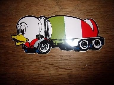 Holland Duck vrachtwagensticker Italië links 17x7cm, Ophalen of Verzenden, Zo goed als nieuw, Bedrijf of Vereniging