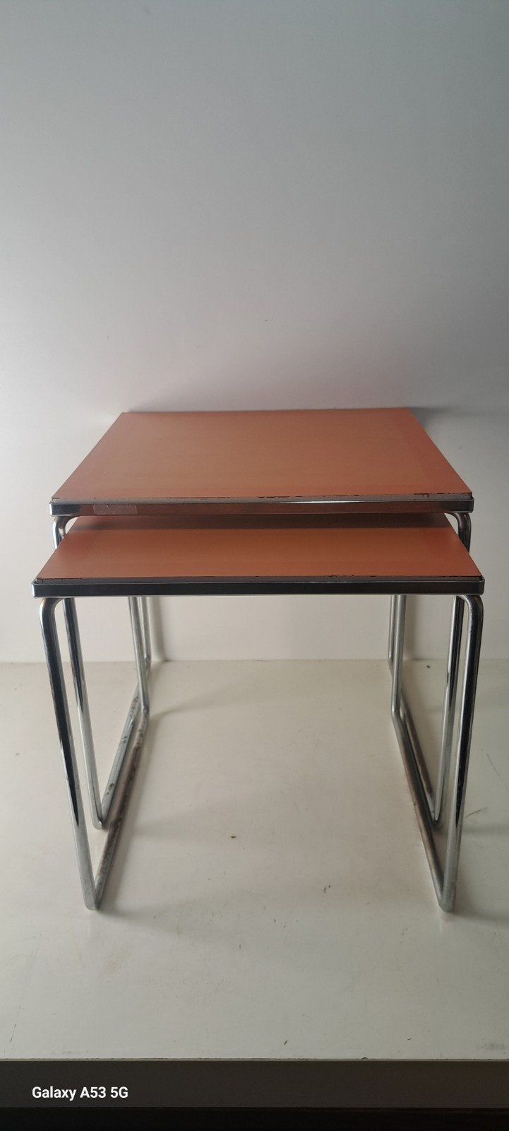 Vintage Nesting Tafels Jaren '70 - Set van 2, Minder dan 45 cm, Minder dan 55 cm, Gebruikt, Vintage, Jaren '70, Retro