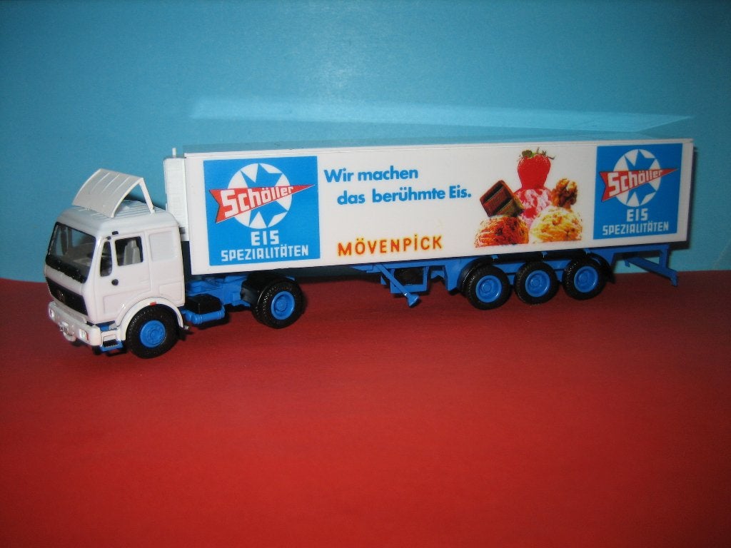 Scholler-EIS  MERCEDES met oplegger  Herpa, Hobby en Vrije tijd, Modelauto's | 1:87, Ophalen of Verzenden, Zo goed als nieuw, Bus of Vrachtwagen