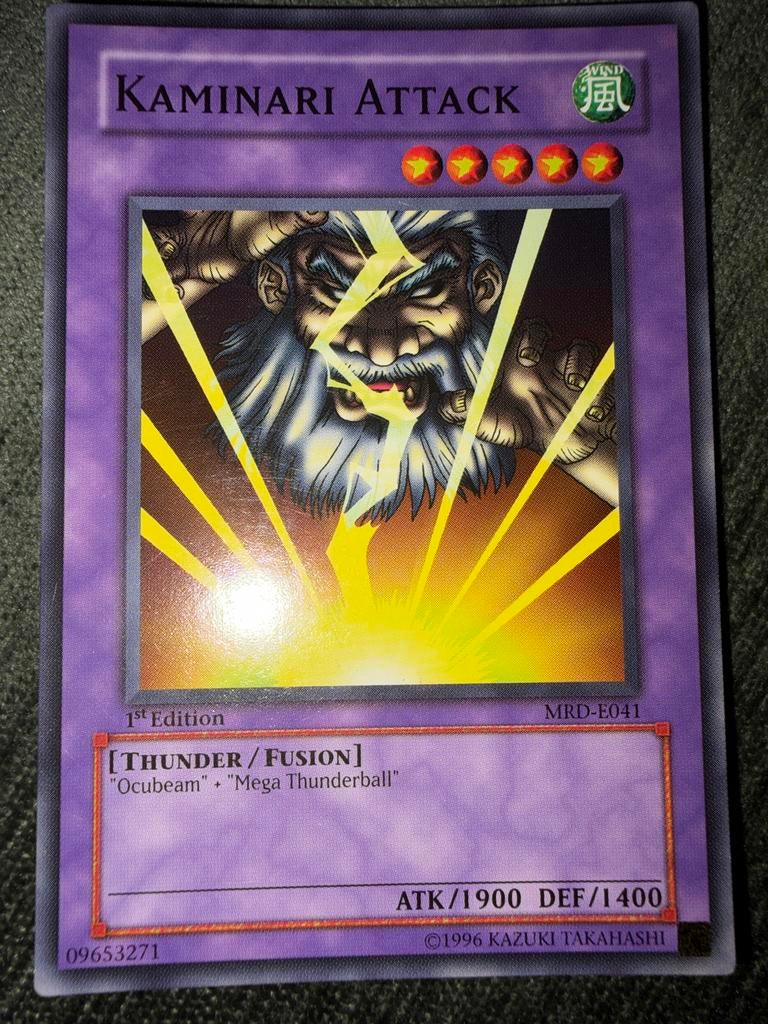 Kaminari Attack Yu-Gi-Oh! Kaart - 1st Edition MRD-E041, Ophalen of Verzenden, Zo goed als nieuw, Losse kaart