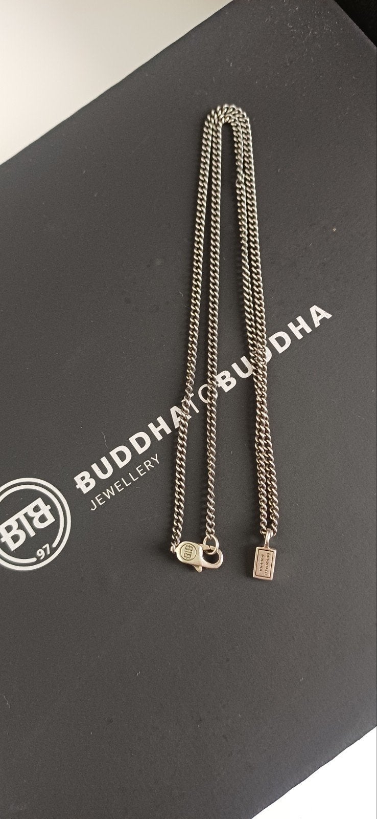 buddha to buddha ketting 45 cm, Ophalen, Zo goed als nieuw, Zilver, Zilver