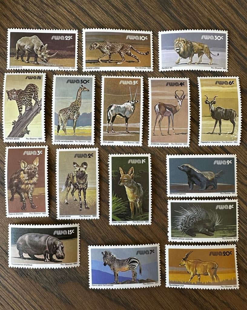SWA Namibië 1980 Dieren Postfris Postzegels Set, Ophalen of Verzenden, Overige landen, Postfris