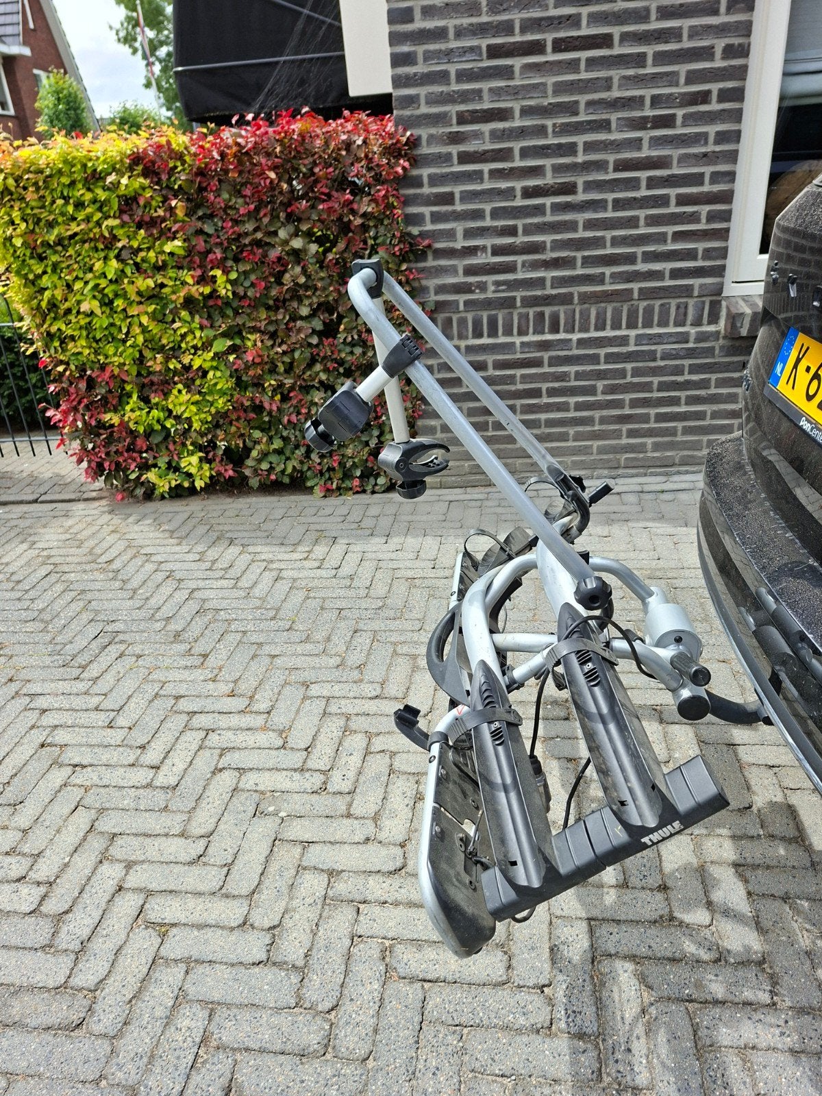 Thule fietsendrager voor twee fietsen, Auto diversen, Fietsendragers, Ophalen, Gebruikt, Brede banden, 2 fietsen