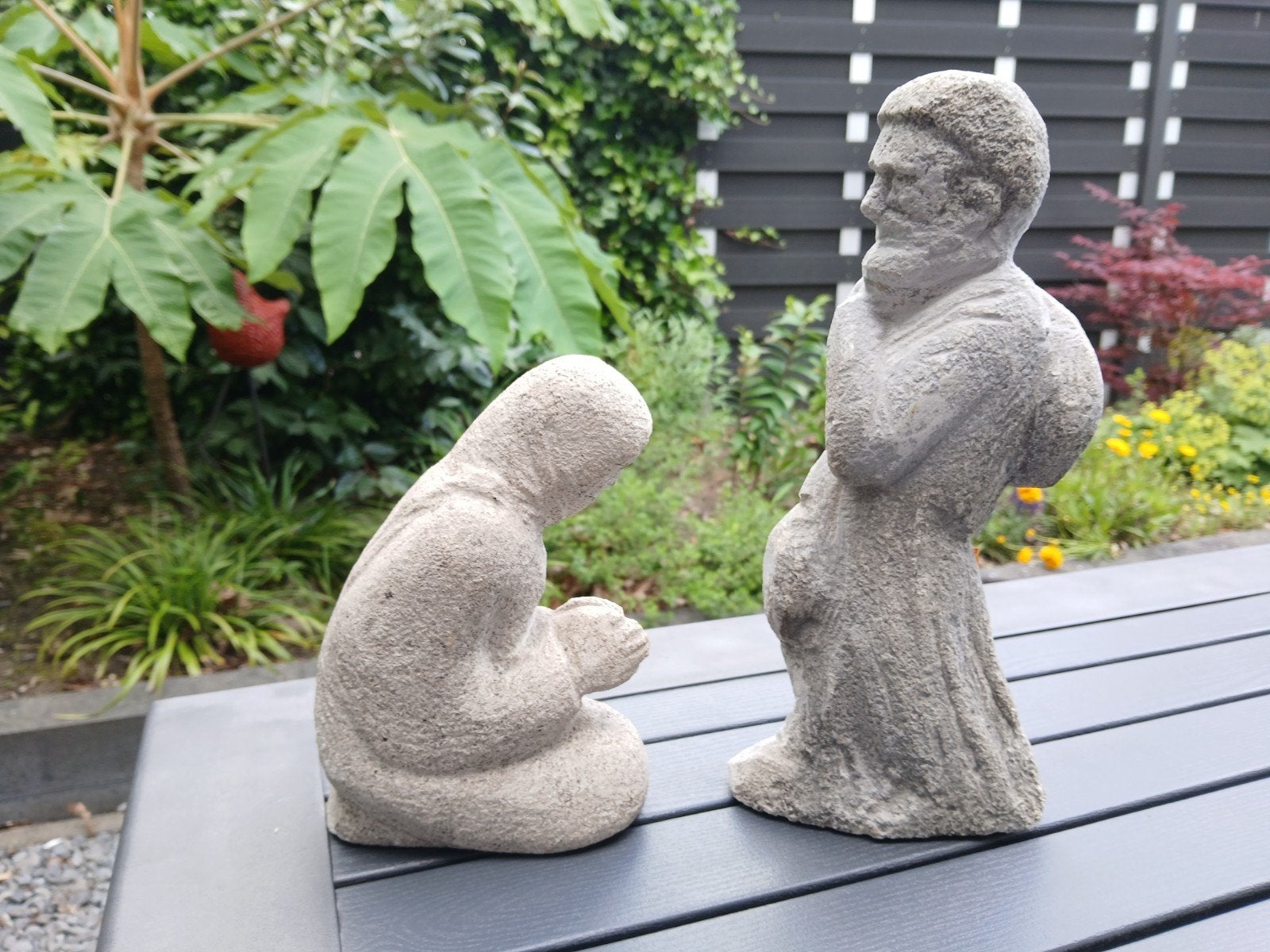 2 stenen beelden religieus, Antiek en Kunst, Ophalen of Verzenden