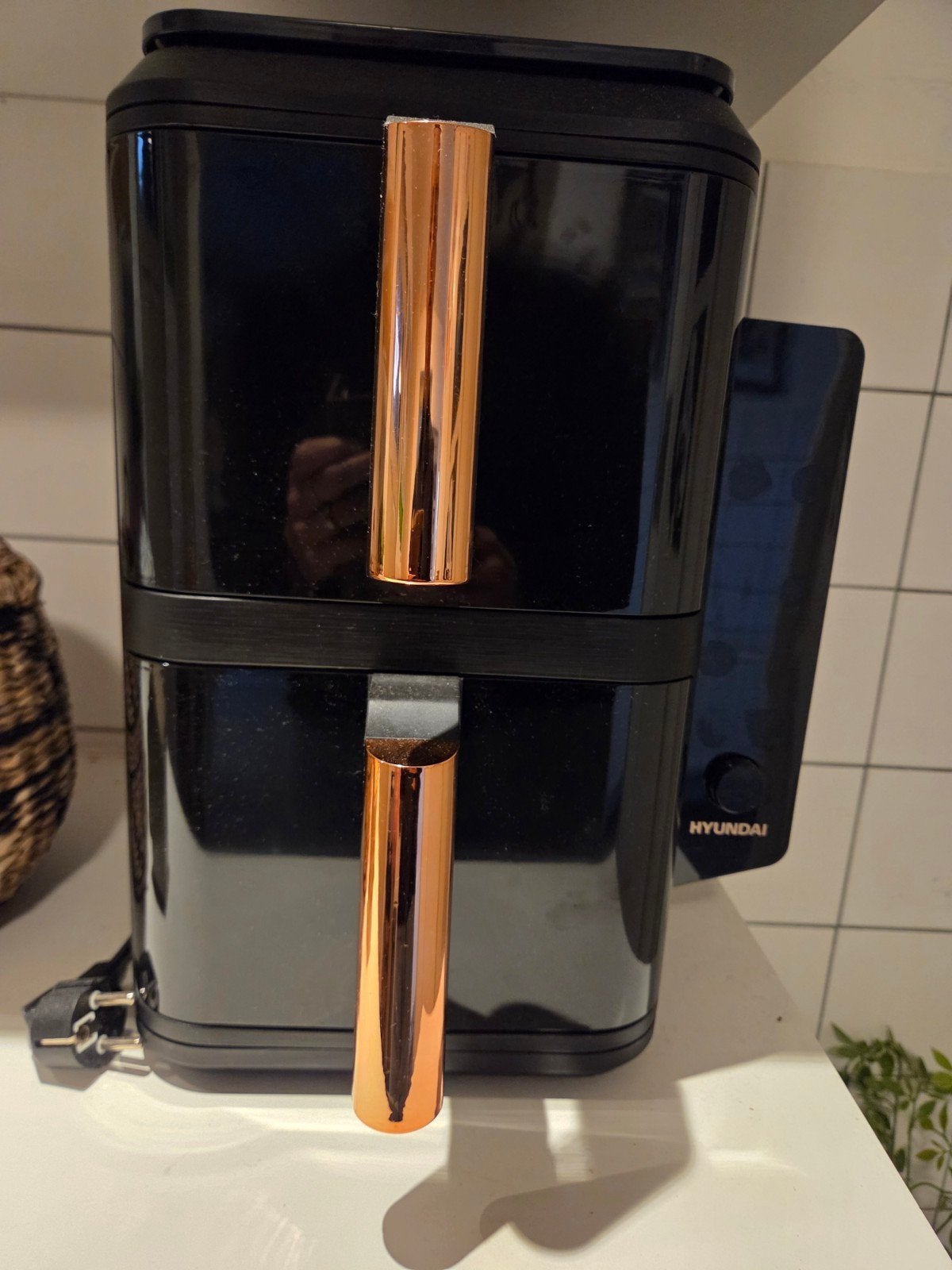 Hyundai Airfryer XXL - 2x 5,2 liter - Zwart/Koper, Witgoed en Apparatuur, 4 liter of meer, Ophalen of Verzenden, Zo goed als nieuw