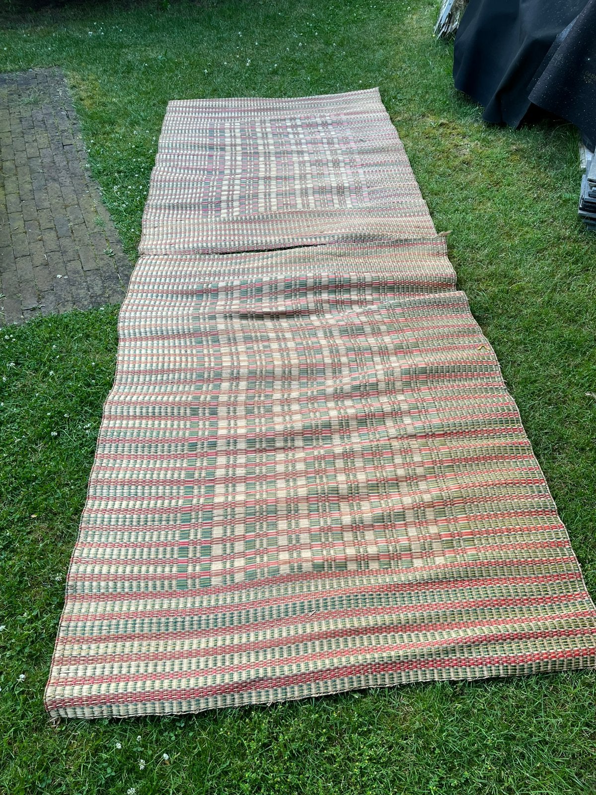 2 chinese biezen vloermatten voor in de (voor)tent  vintage, Ophalen, Zo goed als nieuw
