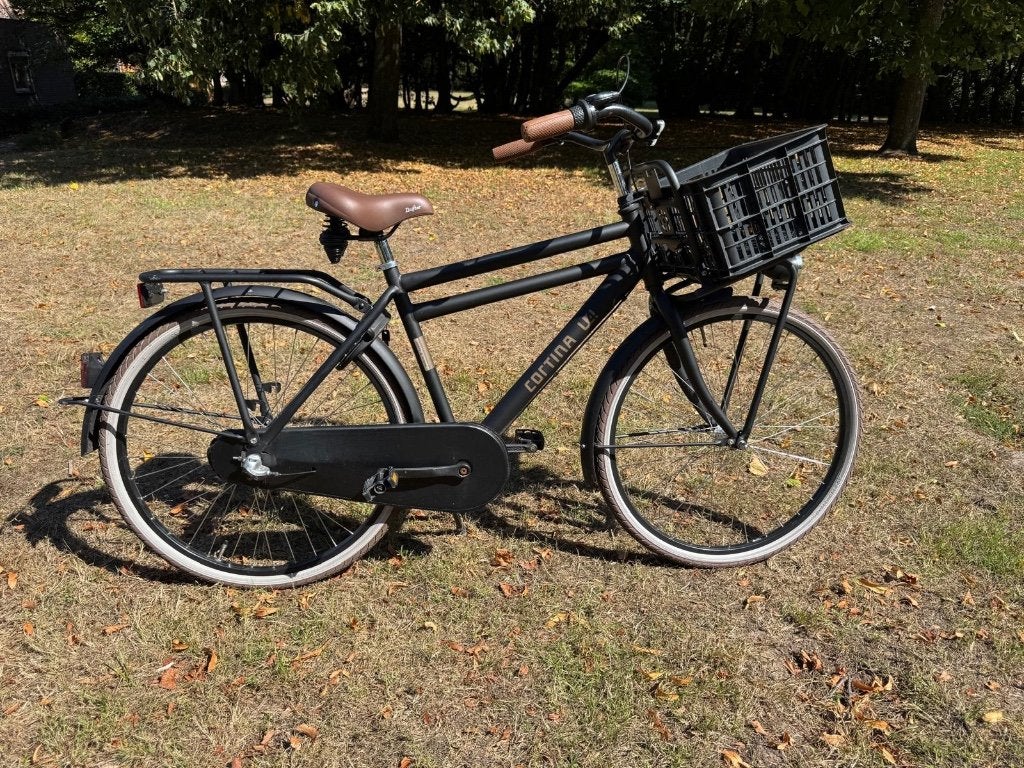 Jongens fiets Cortina U4 Mini R3 J26, met kratje, 1 jaar oud, Terugtraprem, Gebruikt, Cortina U4 transportfiets, Versnellingen