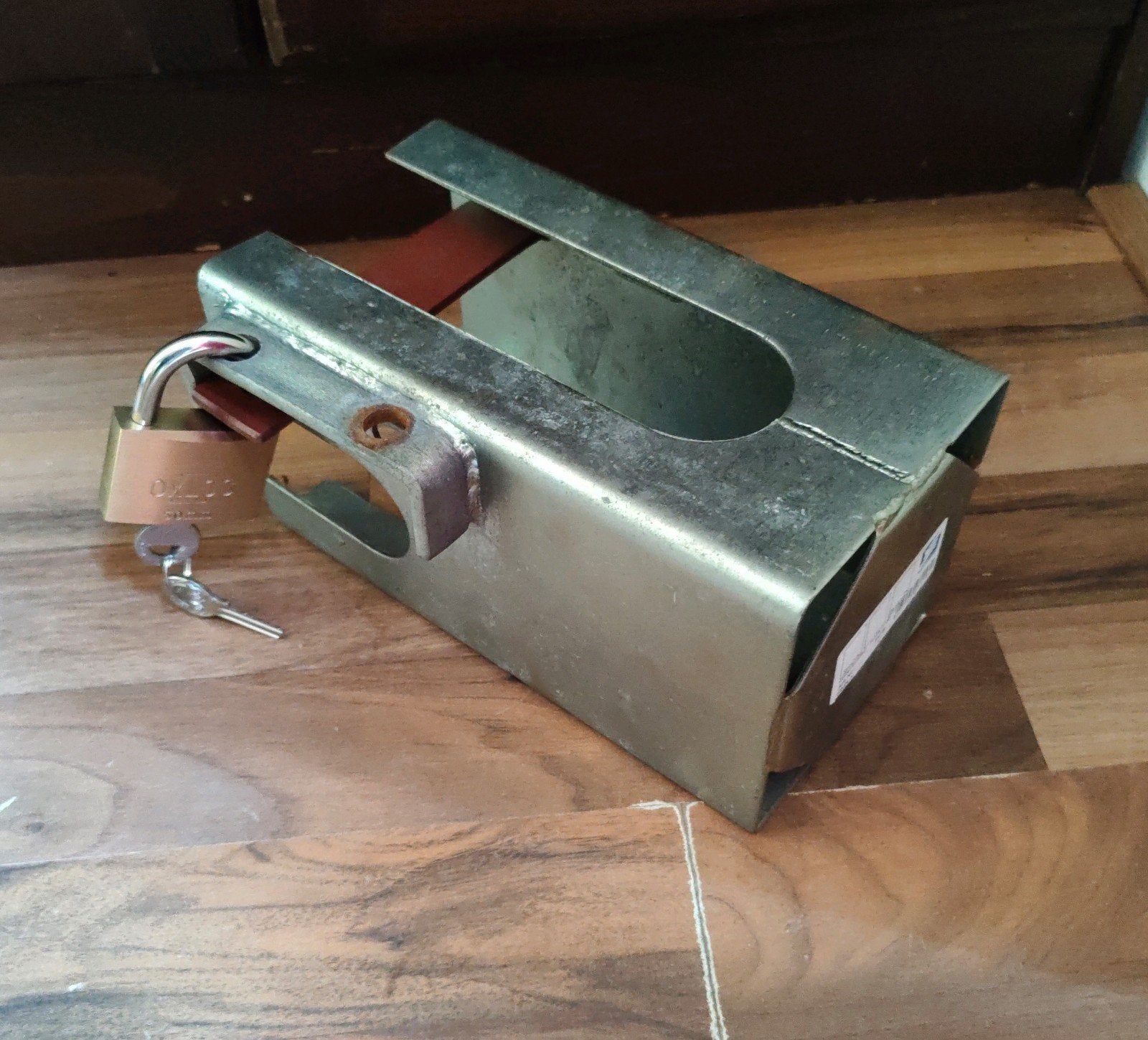 aanhangerslot disselslot met oxloc 50mm hangslot, Caravans en Kamperen, Caravan accessoires, Ophalen of Verzenden, Gebruikt
