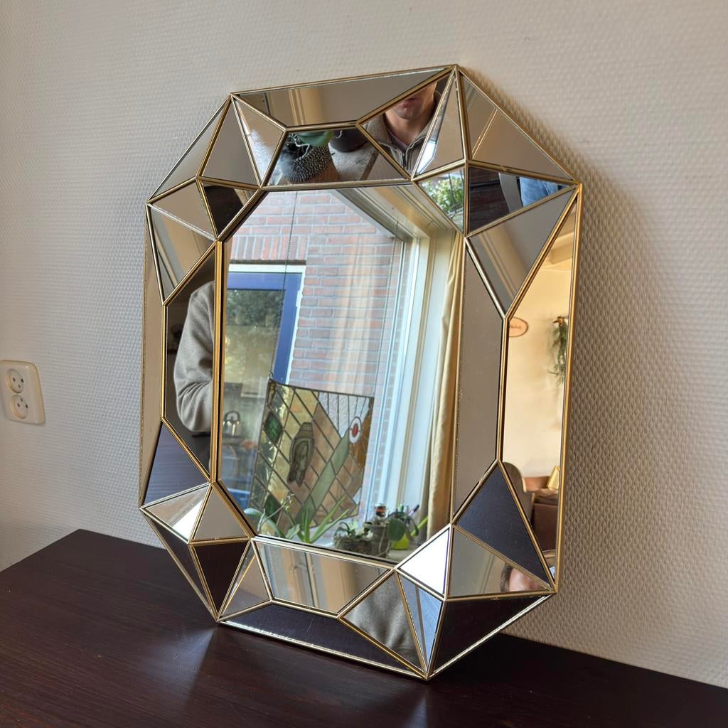 Nieuwe Kunststof Spiegel Diamant, Hexagon, Prisma, Huis en Inrichting, Woonaccessoires | Spiegels, Ophalen, Minder dan 50 cm, Gebruikt