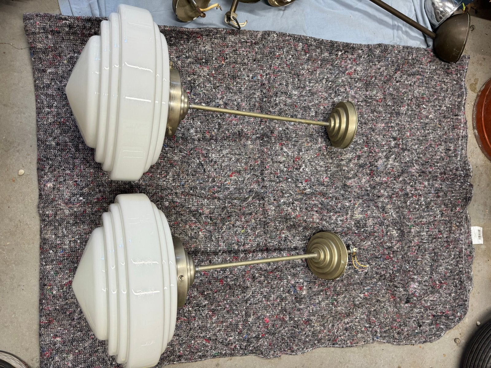 2 Prachtige Oude Schoollampen - Set, Ophalen of Verzenden
