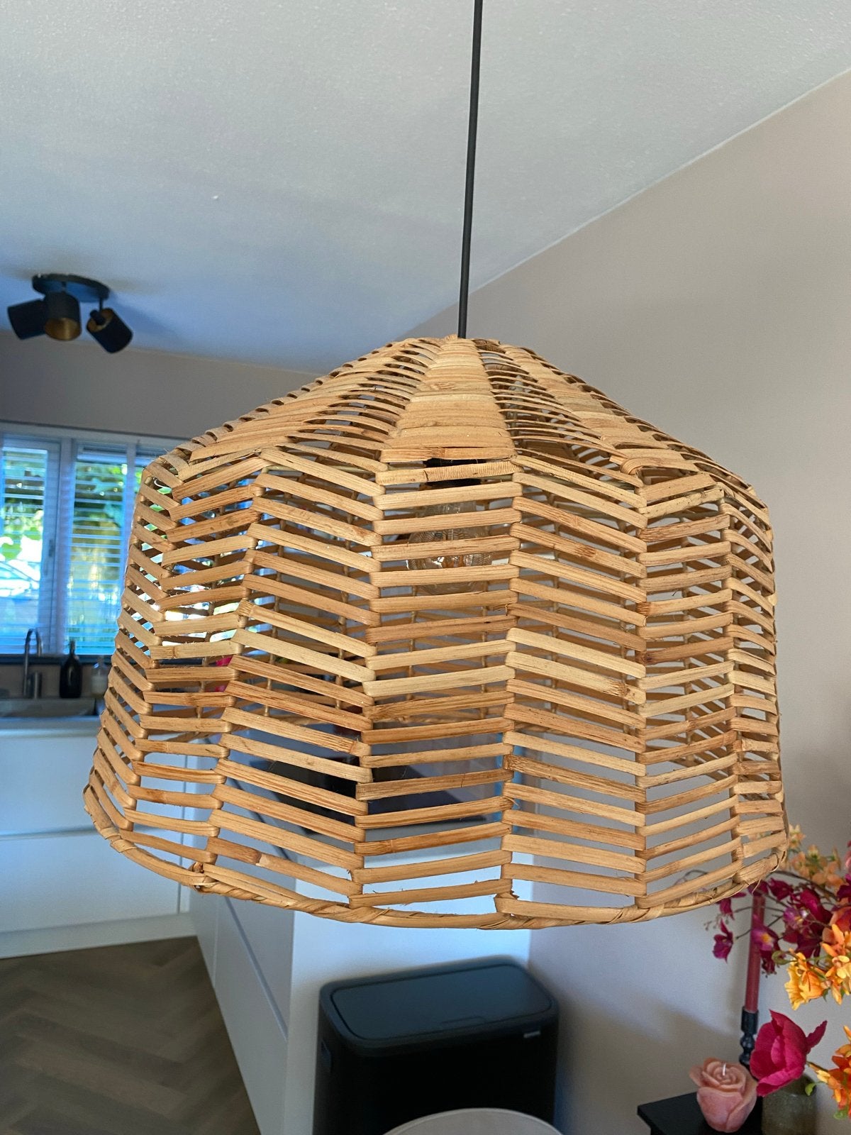 IKEA Lampenkap - Zo goed als nieuw, Hanglamp, Natuurlijk materiaal, Beige, Rond