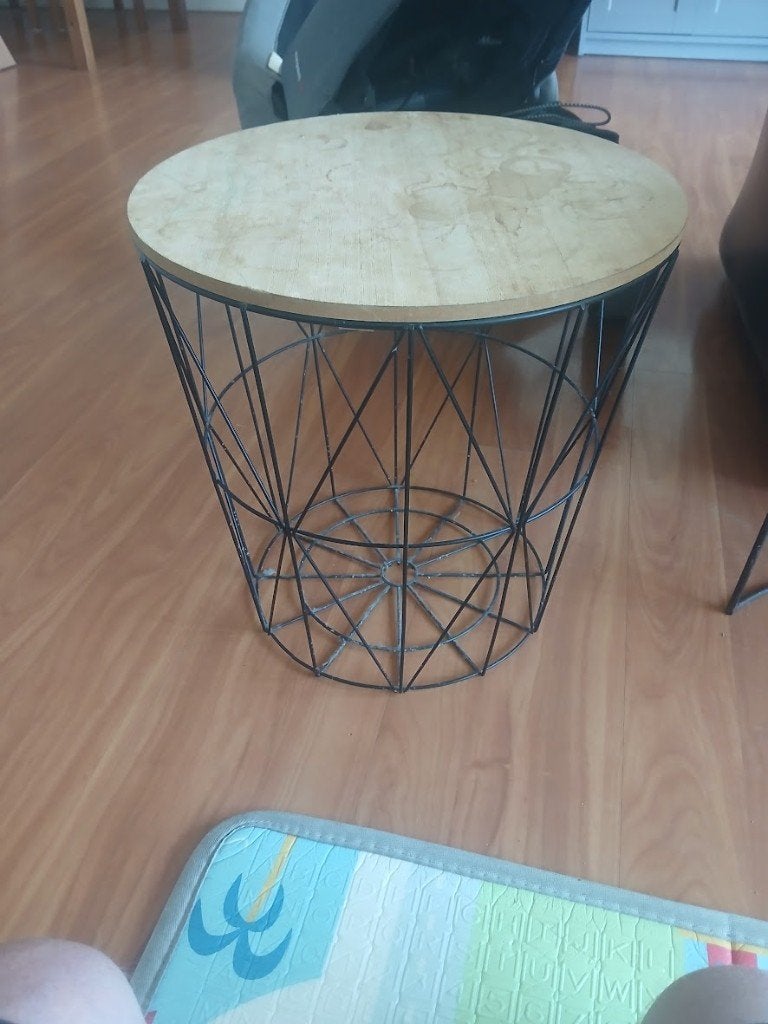 Bijzettafel -  D. 39,5 cm - H. 39 cm, Huis en Inrichting, Tafels | Bijzettafels, Ophalen, Minder dan 45 cm, Minder dan 55 cm, Metaal of Aluminium