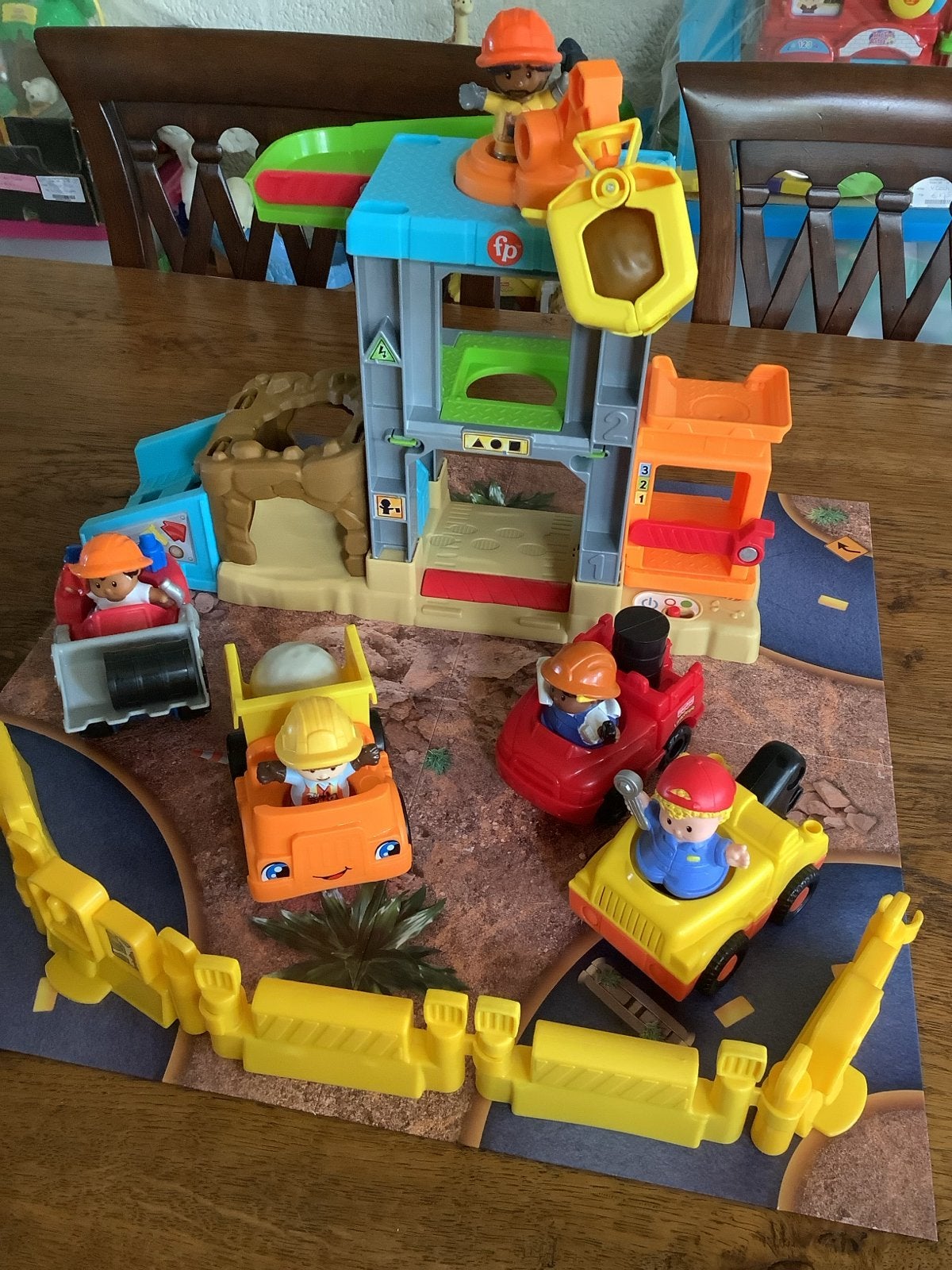 Fisher-Price Little People Bouwplaats met Voertuigen, Kinderen en Baby's, Speelgoed | Fisher-Price, Ophalen of Verzenden, Zo goed als nieuw
