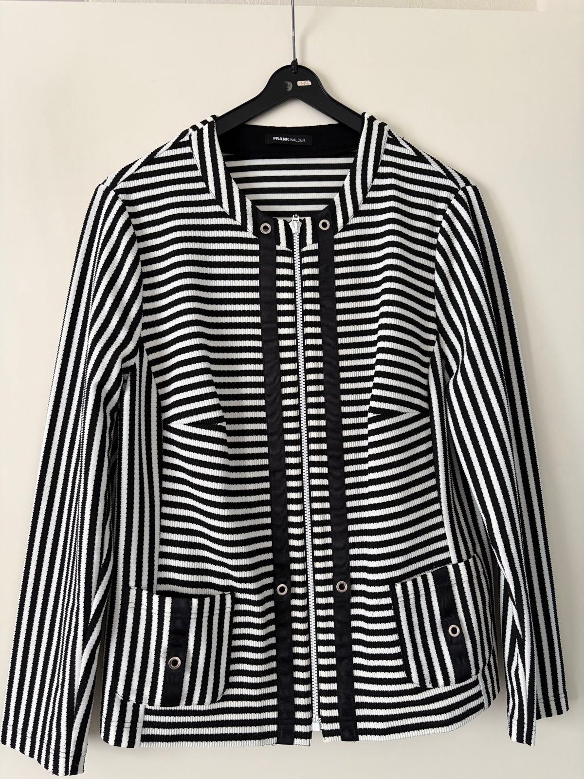 Frank Walder gestreept jasje - Zwart/Wit maat 44, Kleding | Dames, Zwart, Maat 42/44 (L), Ophalen of Verzenden, Zo goed als nieuw