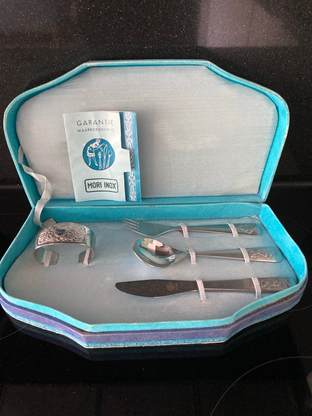 Vintage kinderbestekset Mori Inox (1960-1970), Ophalen of Verzenden