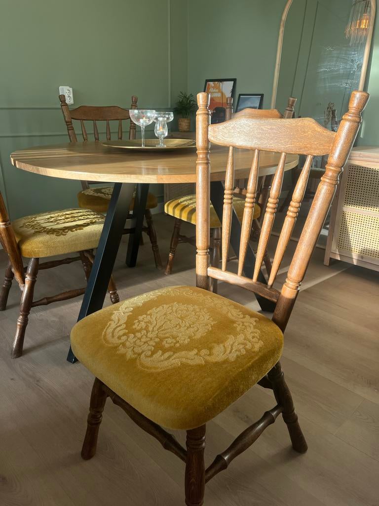 4 Houten stoelen (€12,5 per stuk), Ophalen, Gebruikt, Overige kleuren, Eén