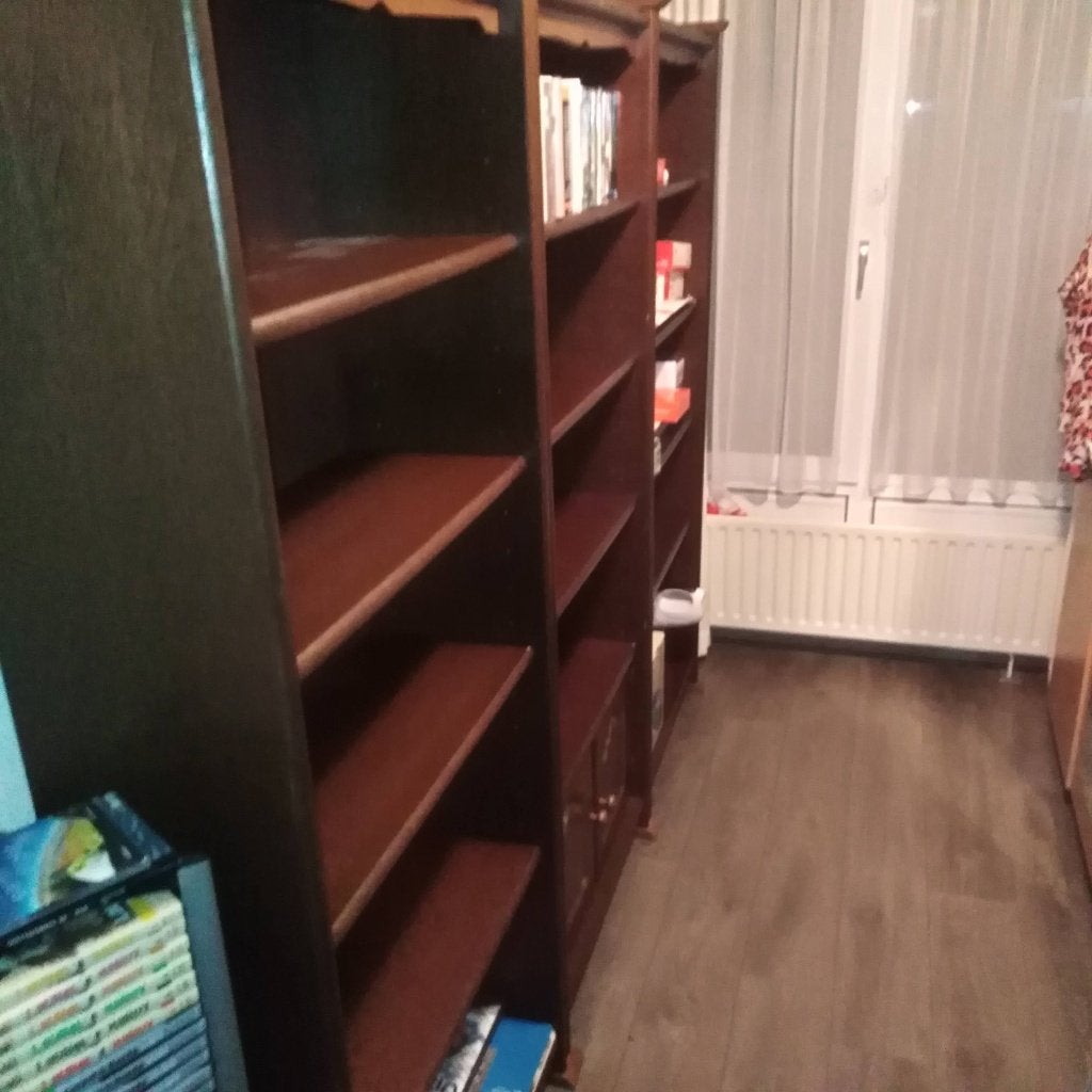 Boekenkasten in 3 delen van donker eikenhout, Ophalen, Eikenhout, 200 cm of meer, 150 tot 200 cm