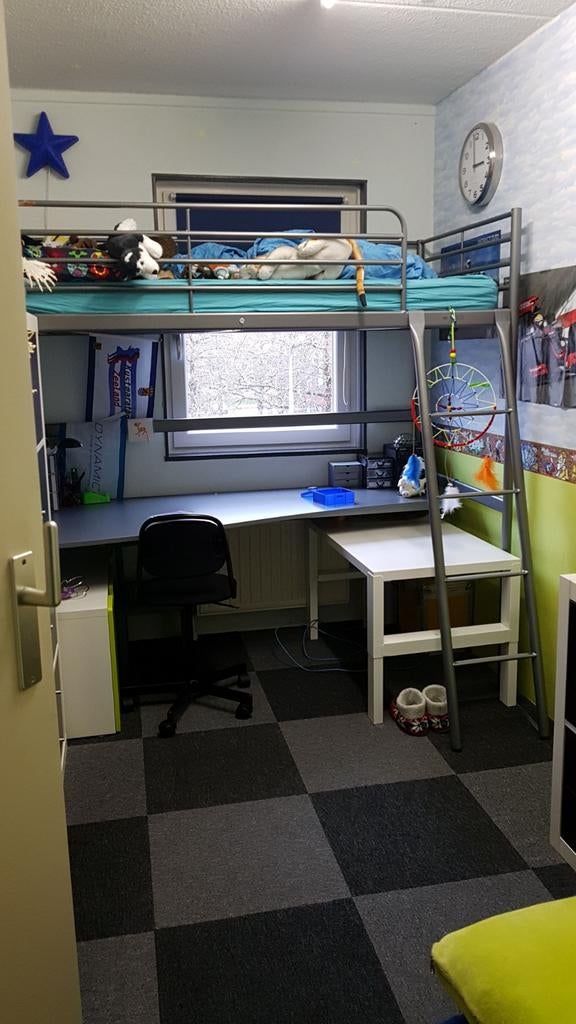 IKEA Hoogslaper met Buro - Metaal, Ophalen, Gebruikt, Hoogslaper