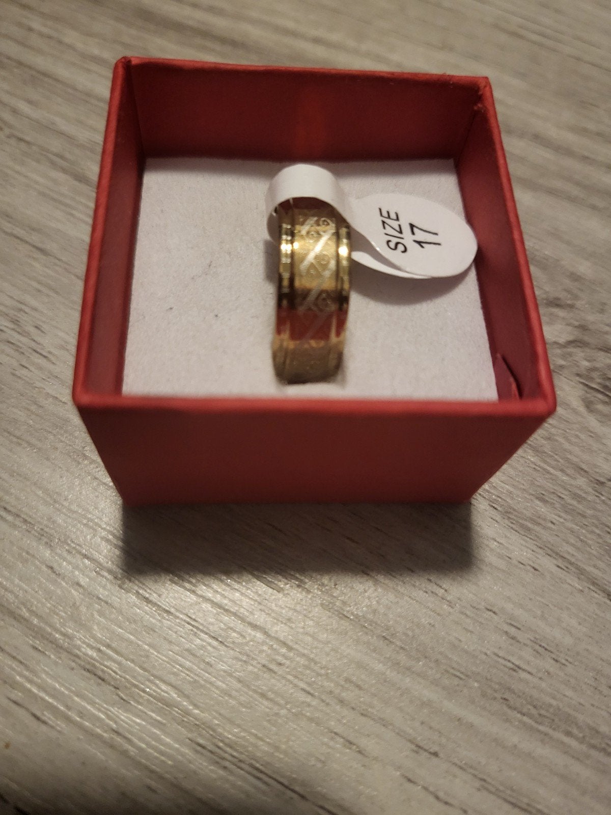 Nieuwe Gouden Ring met Patroon - Maat 17, Overige materialen, Nieuw, Ophalen of Verzenden, 17 tot 18