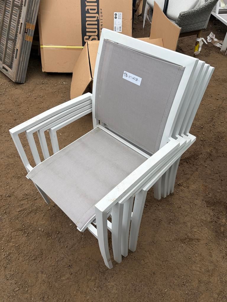 3 tuinstoelen wit, Ophalen, Gebruikt, Aluminium