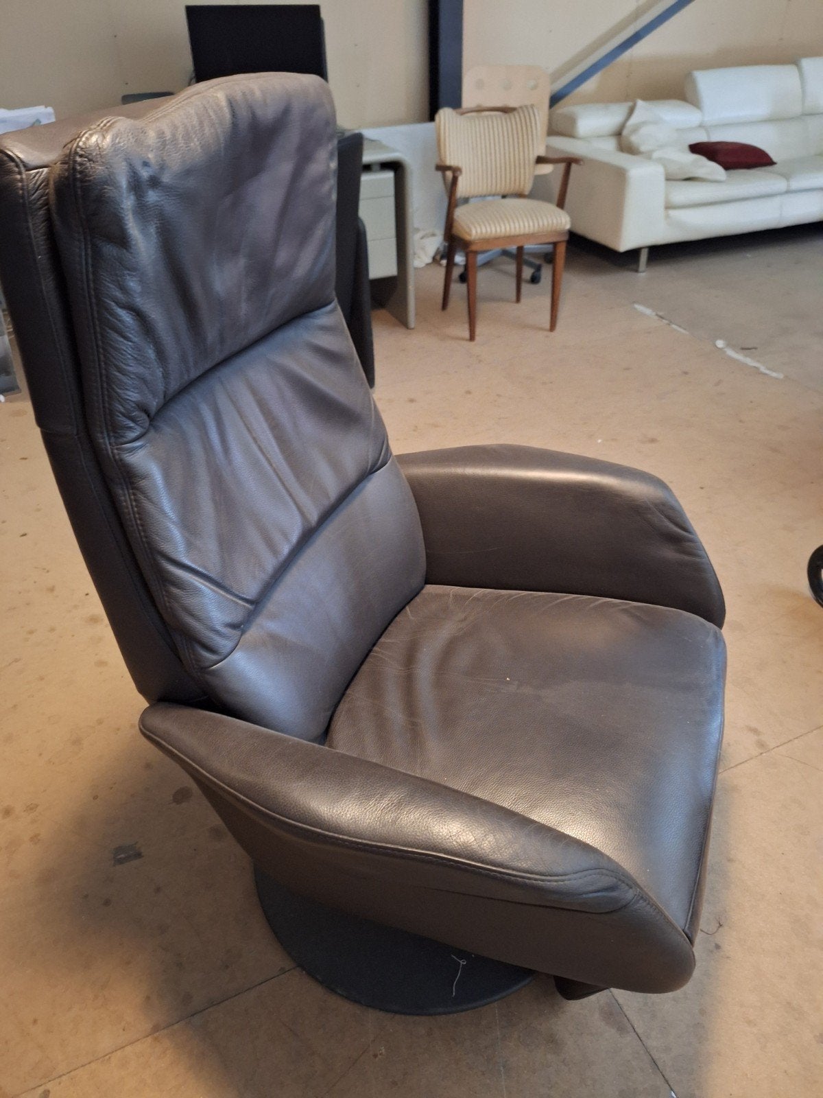relaxfauteuil echt leder, Huis en Inrichting, Ophalen, 75 tot 100 cm, 50 tot 75 cm