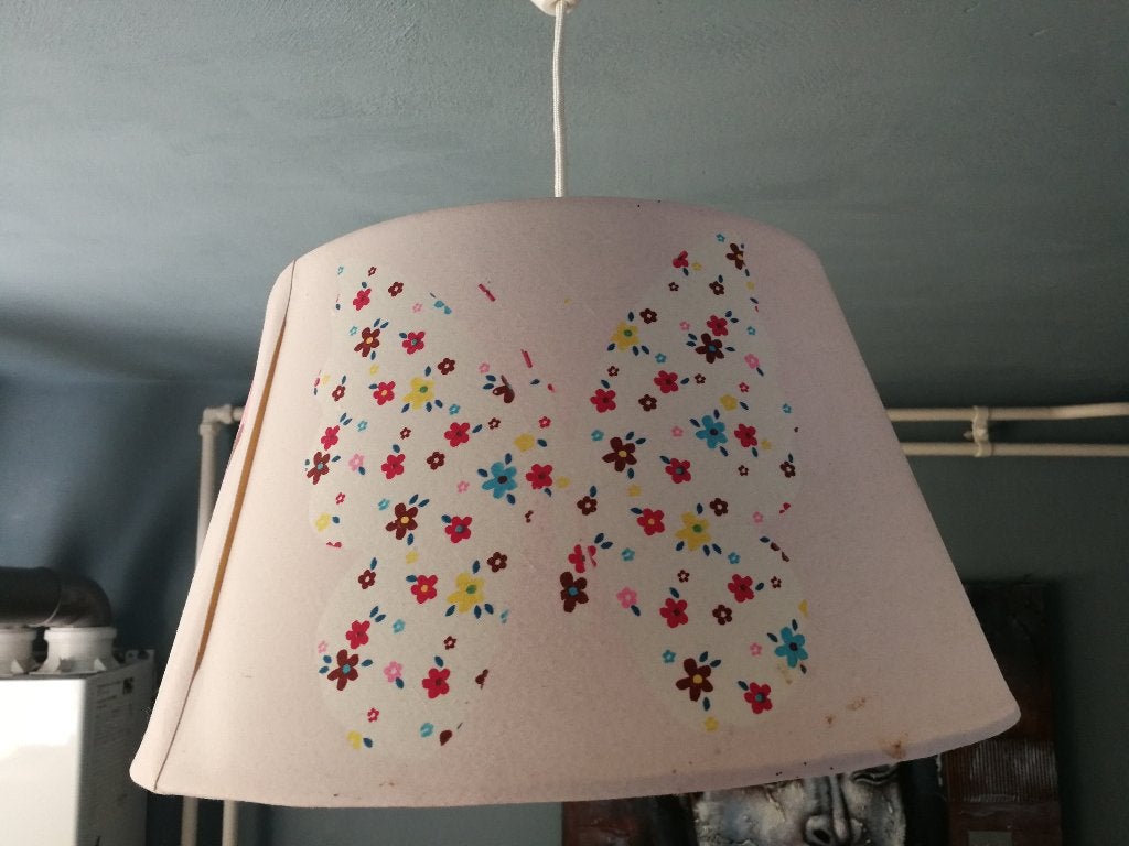 lampekap met vlinders, Gebruikt, 35 cm, Rond, 18 cm