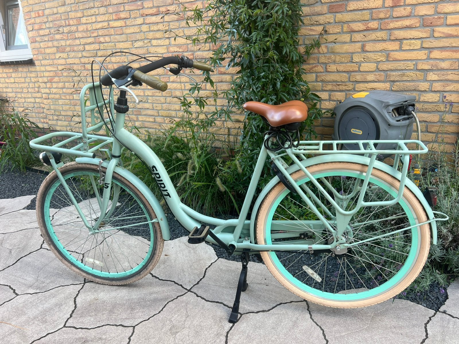 Spirit transportfiets 28 inch – mintgroen, Versnellingen, 56 cm of meer, Zo goed als nieuw, 0 zitjes