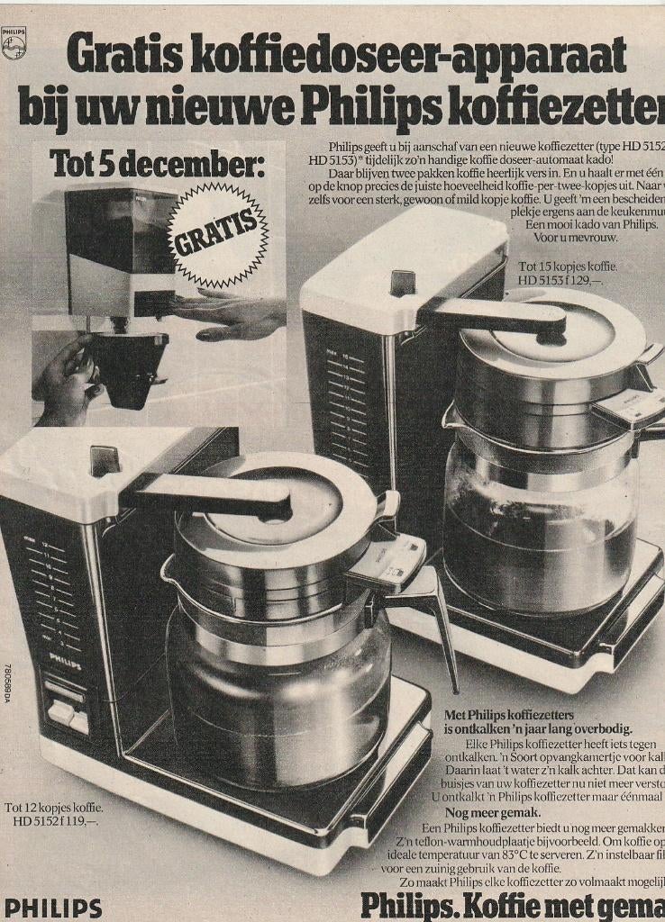 Retro reclame 1978 Philips koffiezetapparaat koffiezetter, Verzenden, Overige typen