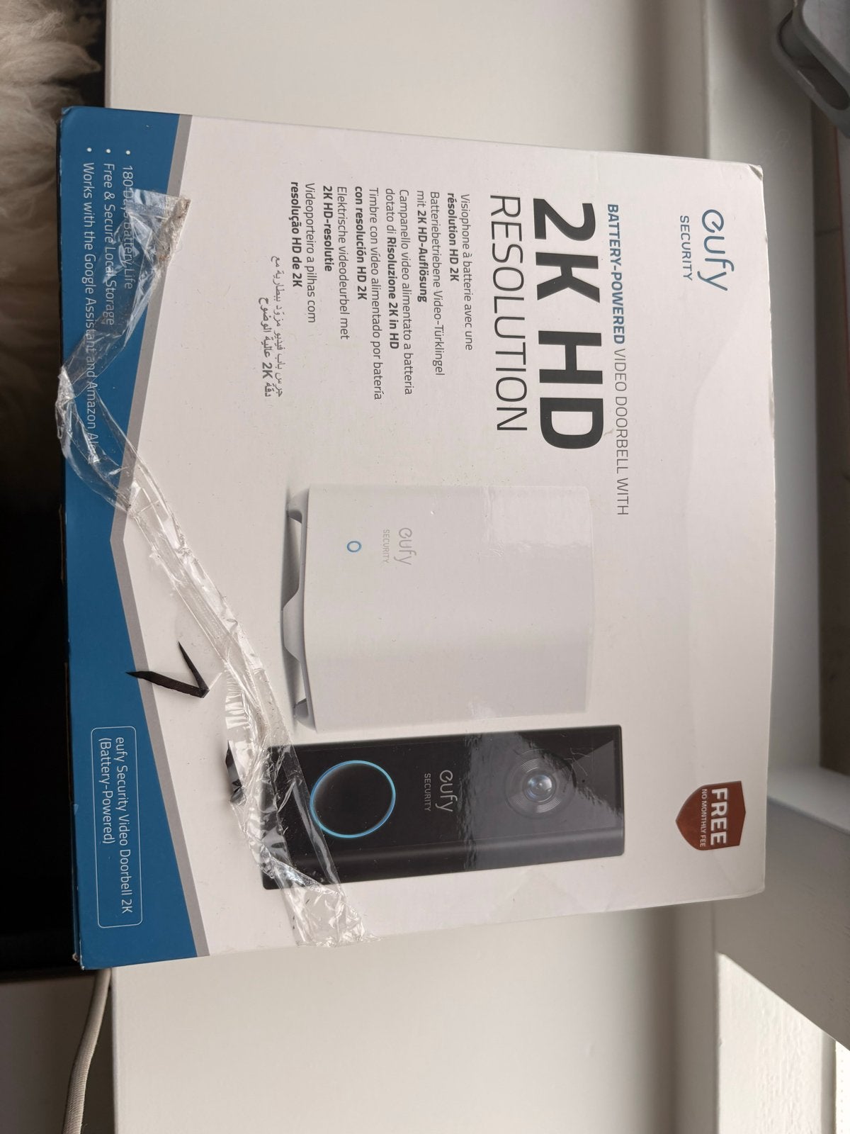 Eufy Security Video Deurbel 2K HD Resolutie Batterijgevoed, Ophalen of Verzenden, Zo goed als nieuw