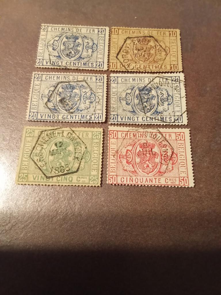 Belgische spoorweg zegels 1879 - 1883, Ophalen of Verzenden