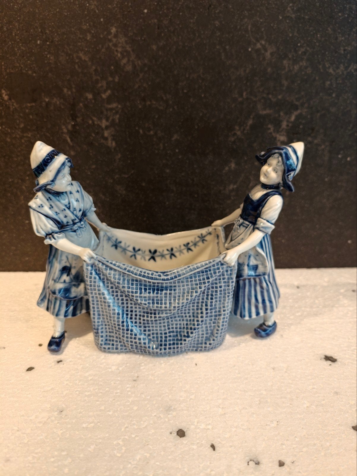 Antieke Delft Blauwe Bloempot - Rauenstein porselein, Ophalen of Verzenden