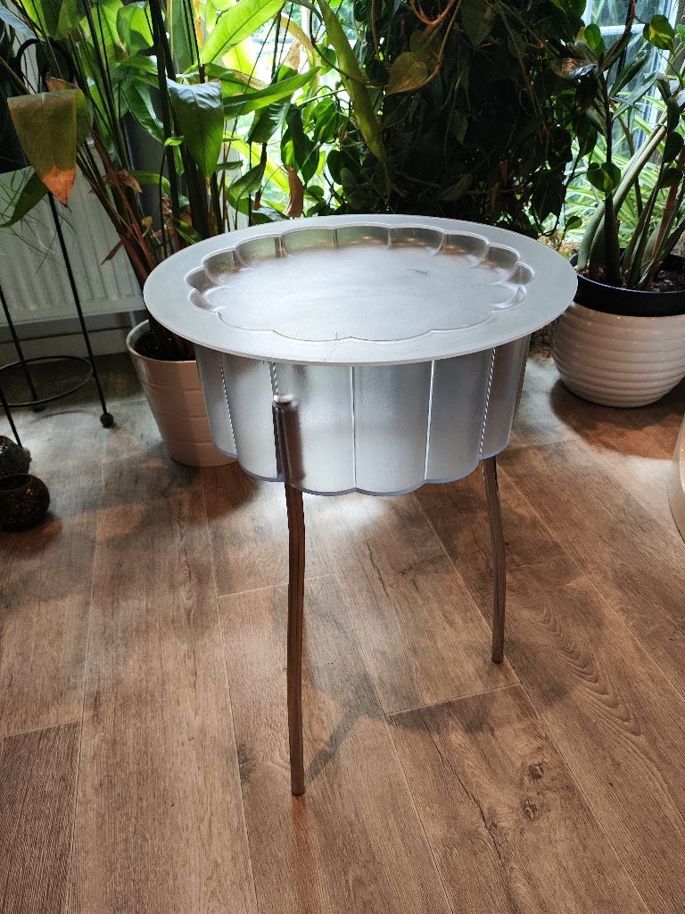 Vintage IKEA "Hatten" Bijzettafel / Opbergtafel, Ophalen, Rond, Minder dan 55 cm, 45 tot 60 cm
