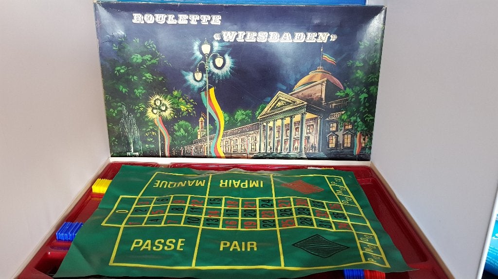Roulette spel Wiesbaden, made in Italy jaren 60 /70. K8, Tweedehands verkoop, Tweedehands verkoop, Gebruikt, Ophalen of Verzenden