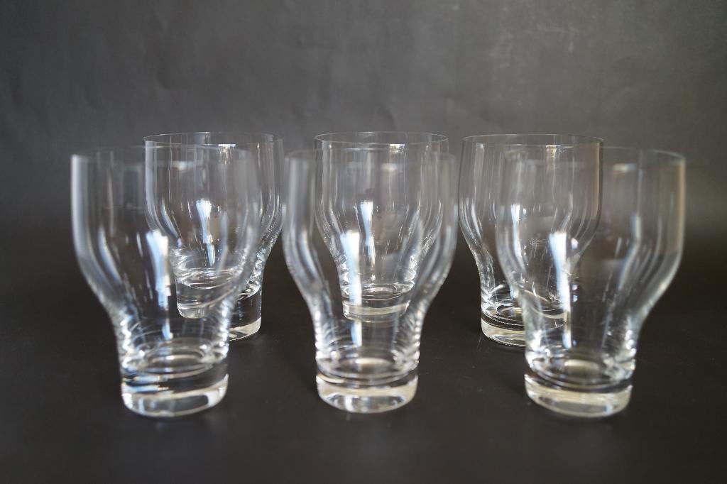 6x kristal water bierglas Rosenthal Lotus Wiinblad Latham., Glas of Glazen, Gebruikt, Ophalen of Verzenden, Glas