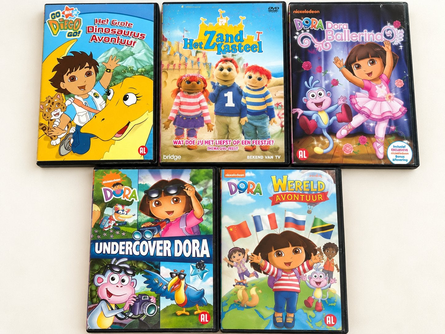 Dora & Diego DVD Collectie - 5 Kinderfilms, Cd's en Dvd's, Gebruikt, Animatie, Verzenden, Alle leeftijden