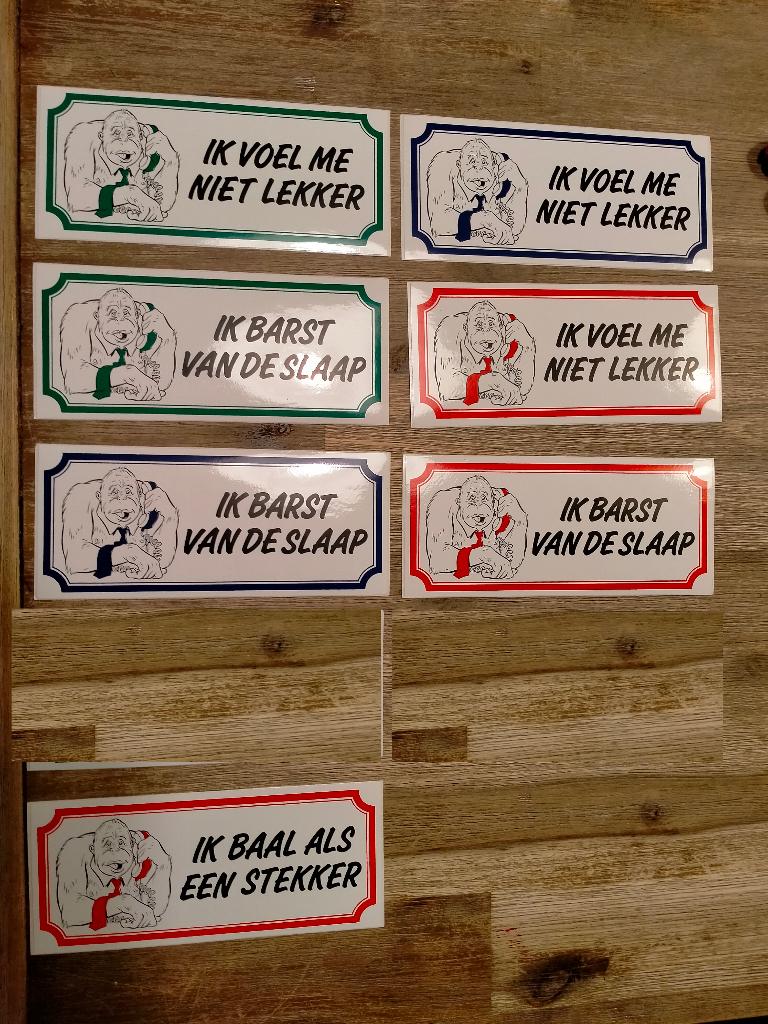 Andre van Duin Jaap aap ik voel met niet lekker tv stickers, Verzenden, Zo goed als nieuw, Overige typen