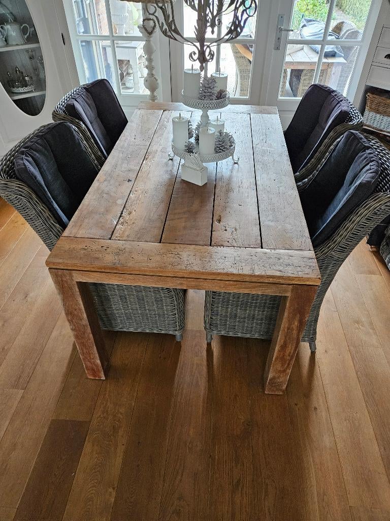 houten tuintafel, Tuin en Terras, Ophalen, Gebruikt, Rechthoekig, Hout