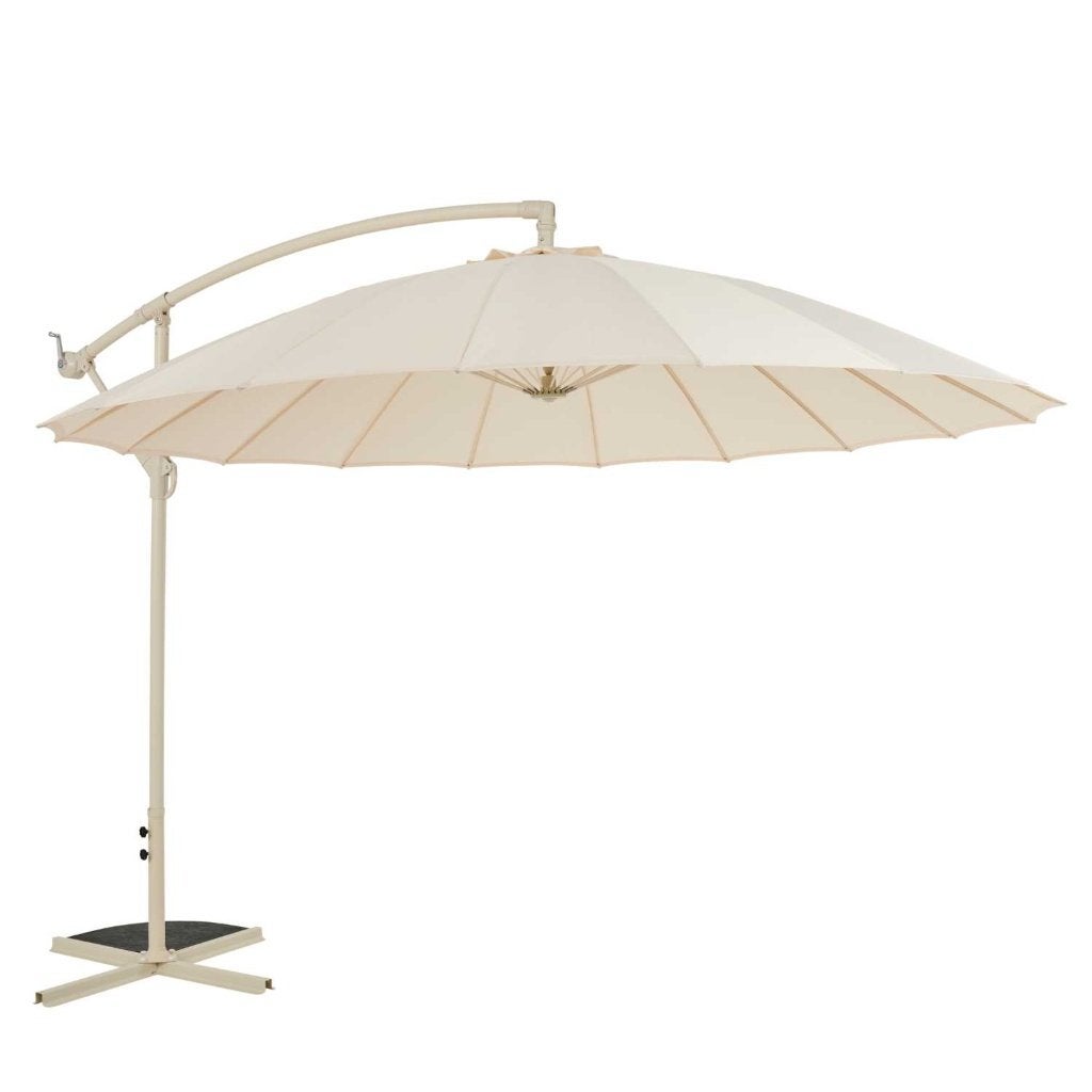 Casa – Hangende parasol ‘Floriasa’ – Ø 274 x 248cm – sand, Ophalen, Nieuw, Parasolvoet, X