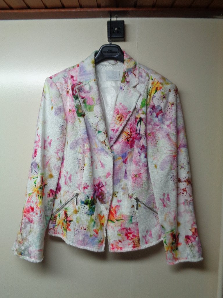 MADELEINE gebloemde blazer met ritsen, Overige kleuren, Verzenden, Maat 42/44 (L), Nieuw