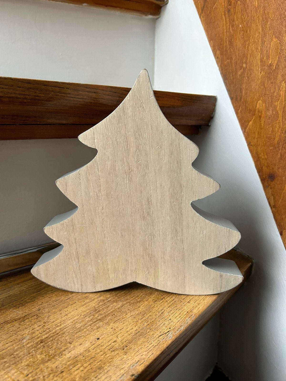 2x Houten decoratie kerstboom, Diversen, Kerst, Ophalen of Verzenden, Gebruikt